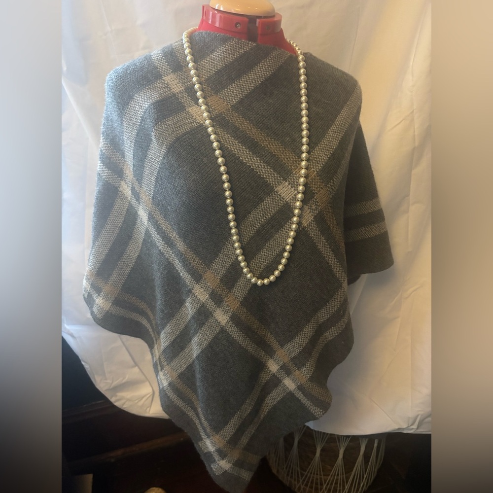 Nardi & Tagliaferri Made in Italy Alpaca Blend Plaid Wrap Poncho